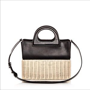 MaxMara Leather & Wicker Satchel Handbag